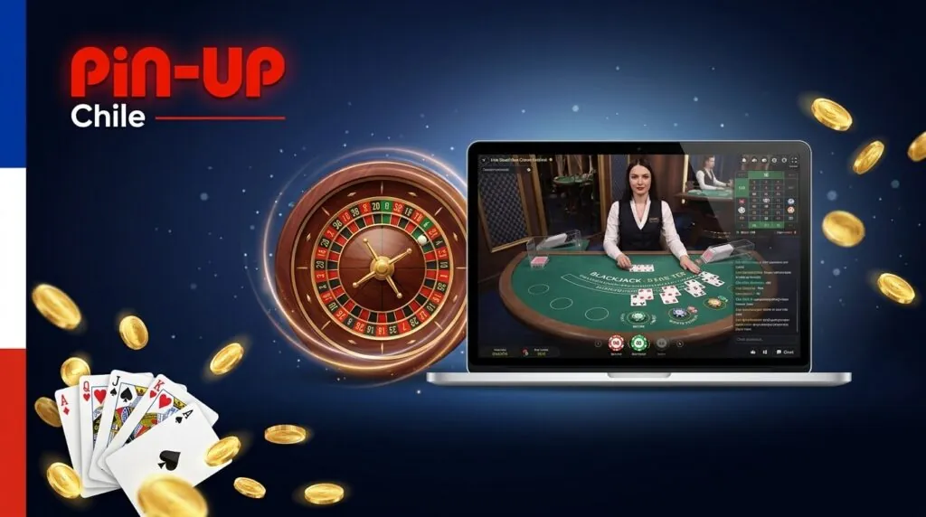 Casino en vivo con ruleta y mesas para jugadores de Pin-Up Chile.