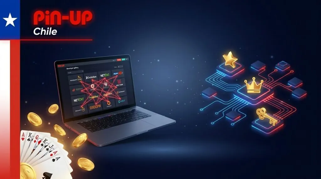 Amplio catálogo de juegos de proveedores destacados en Pin-Up Chile.